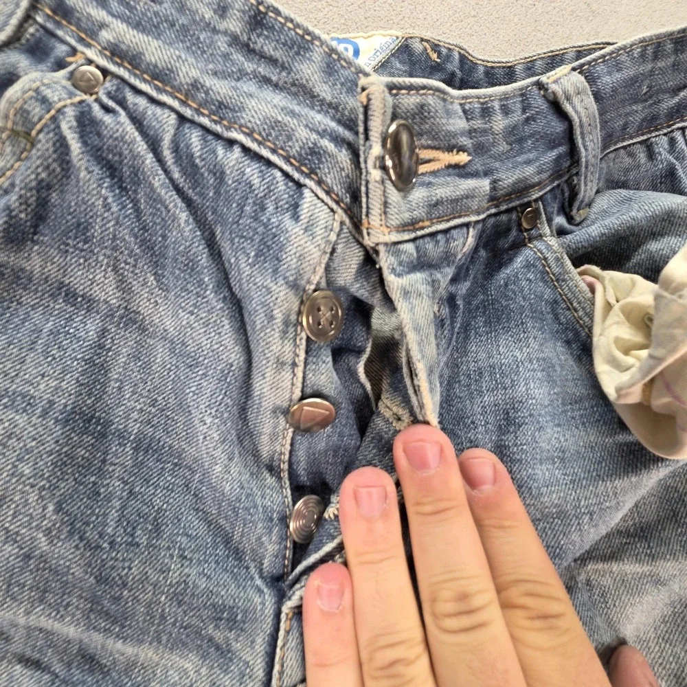 Levis Jeans Mens Selvedge Blue Light Altered‎ Hem Whiskers Honeycomb Fits 29x32
